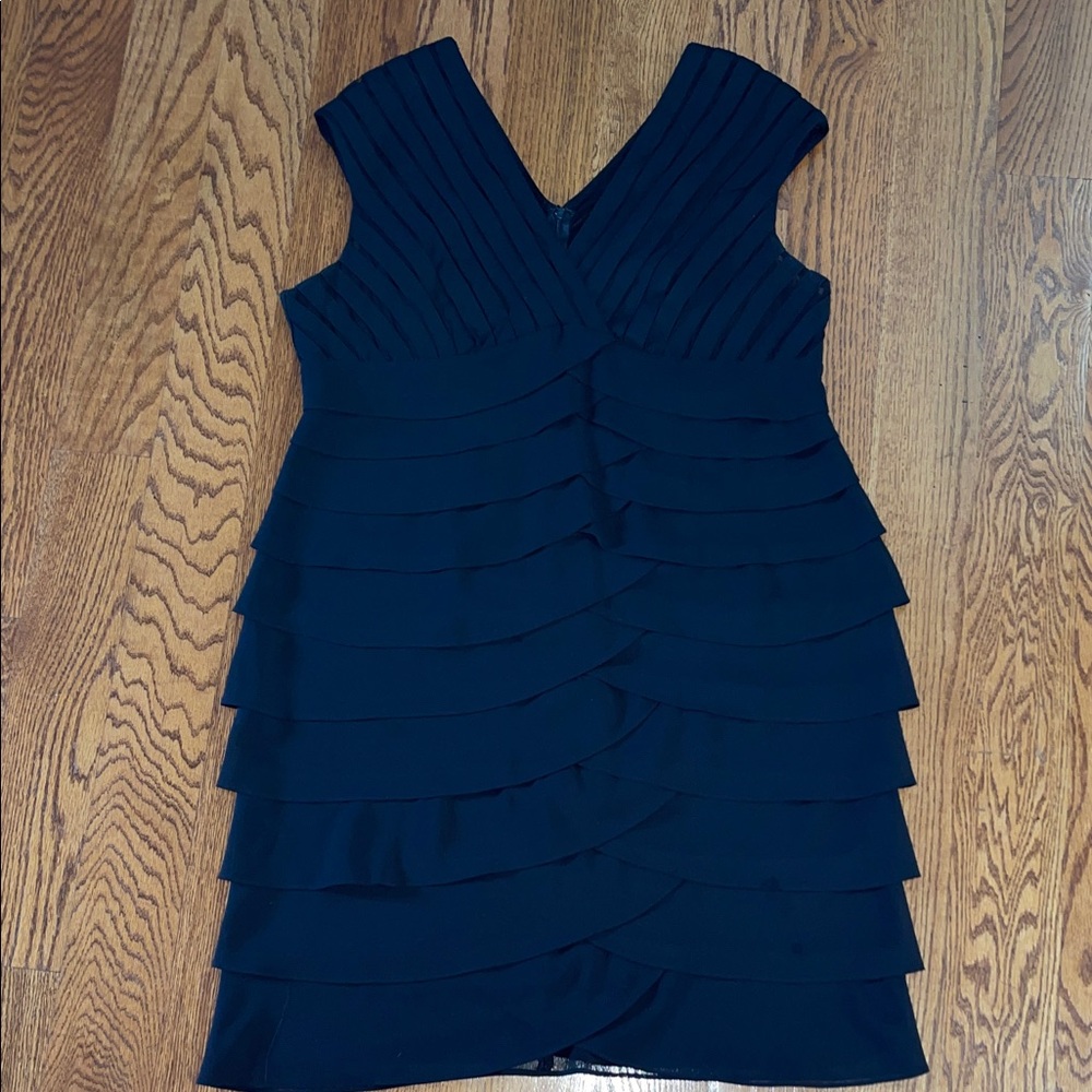 dressbarn Elegant Black Ruffle Dress